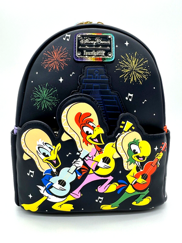 Disney Parks The Three Caballeros Loungefly Backpack EPCOT Mexico Pavilion GITD