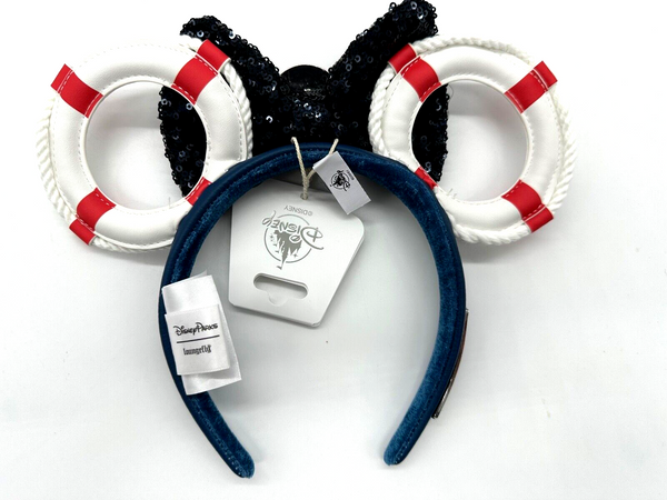 Disney Parks Yacht Club Resort Loungefly Minnie Ears Headband Natuical Rope 2024