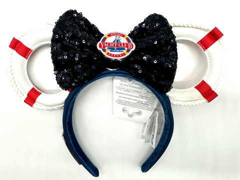 Disney Parks Yacht Club Resort Loungefly Minnie Ears Headband Natuical Rope 2024