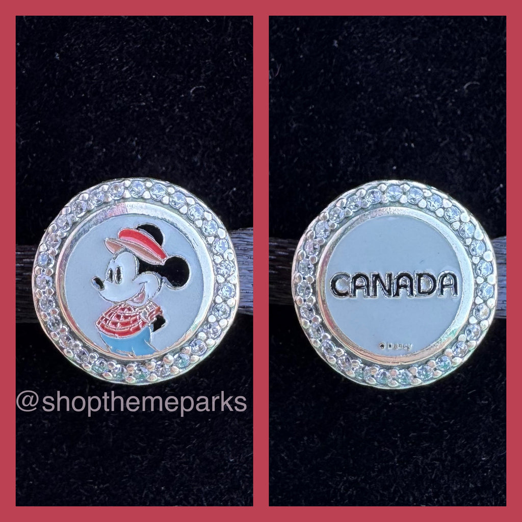Disney Parks Pandora EPCOT Canada World Showcase Mickey Mouse Button Charm Park Exclusive