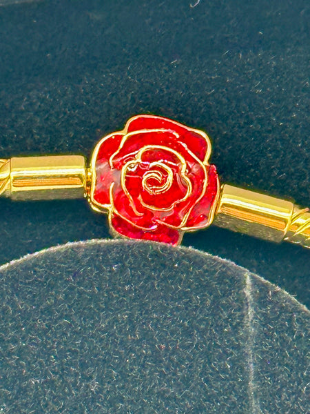 Disney X Pandora Beauty and the Beast Enchanted Rose Snake Chain Bracelet NOT Park Exclusive