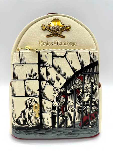 Disney Parks Pirates Of The Caribbean Loungefly Mini Backpack Dog Jail Scene NWT