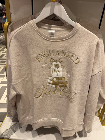 Disney Parks Enchanted Book Club Crewneck Embroidered Sweatshirt Belle Beauty and the Beast