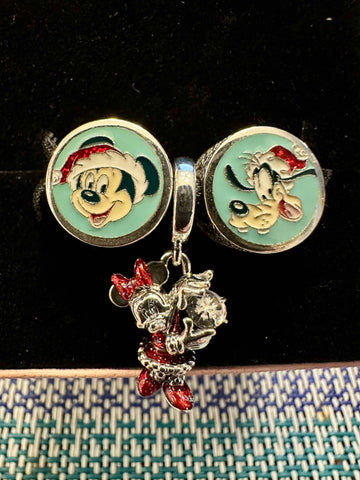 Disney Parks Pandora 3 Charm Christmas Set Holiday Exclusive 2025