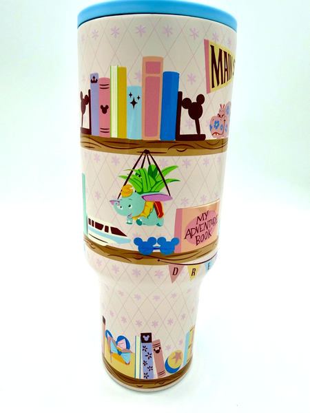 Disney Parks Main Street Monorail Bookshelf Dreamer Library Tumbler 44 Oz NWT5