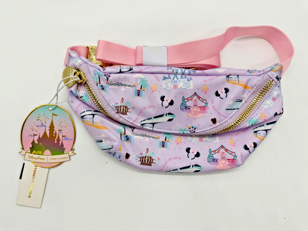 Disney Parks Stoney Clover Lane WDW Fanny Pack Monorail Belt Bag Pink Castle NWT0