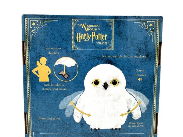 Universal Studios Harry Potter Hedwig Snowy Owl Shoulder Plush Sound & Movement