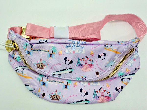 Disney Parks Stoney Clover Lane WDW Fanny Pack Monorail Belt Bag Pink Castle NWT1
