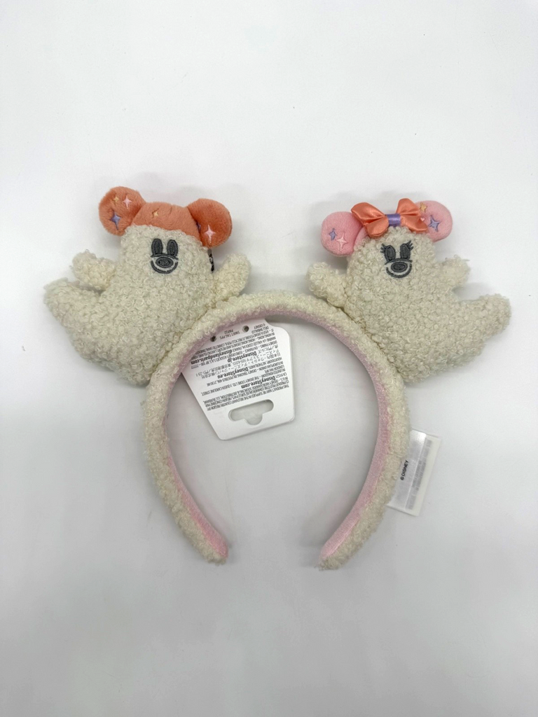 Disney Parks Halloween Mickey Minnie Pastel Cute Ghost Plush Mouse Ears Headband0