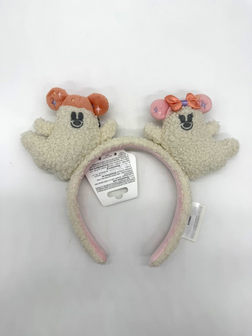 Disney Parks Halloween Mickey Minnie Pastel Cute Ghost Plush Mouse Ears Headband0