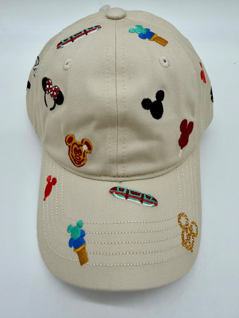 Disney Parks Snacks Icons Baseball Hat Embroidered Monorail Mickey Waffle Cap0