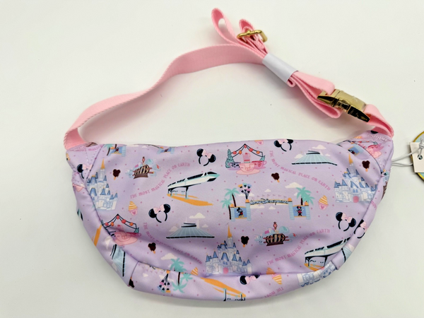 Disney Parks Stoney Clover Lane WDW Fanny Pack Monorail Belt Bag Pink Castle NWT3