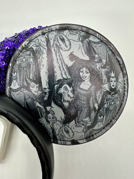 Disney Parks Sketch Villains Ears Maleficent Ursula Evil Queen Cruella 20251