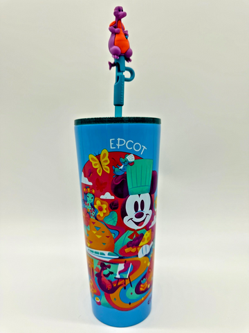 Disney Parks Starbucks Epcot Mickey Remy Figment Straw Topper Tumbler 2026 NWT0