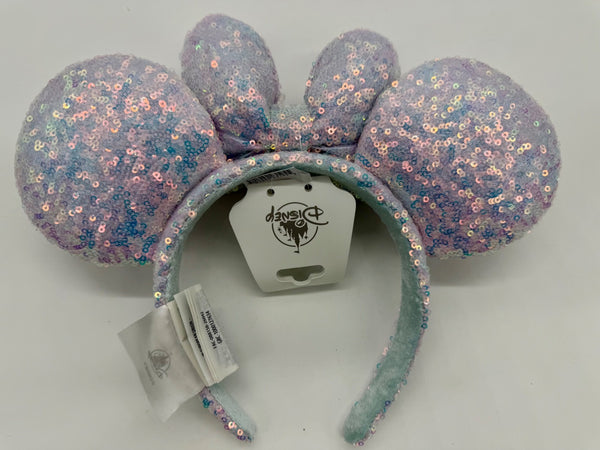 Disney Parks Sequin Iridescent Purple Cotton Candy Minnie Mouse Ears Headband4