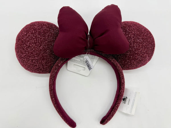 Disney Parks Burgundy Sparkly Minnie Mouse Ears Headband NWT 2026 Dark Cherry0