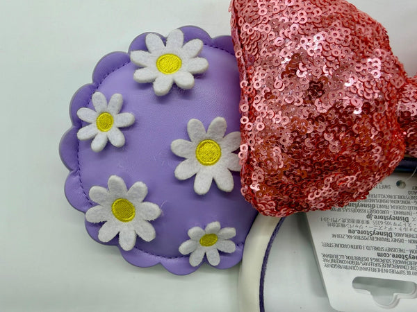 Disney Parks Daisy Duck Purple Flowers Bow Minnie Mouse Ears Headband 2026 NWT2