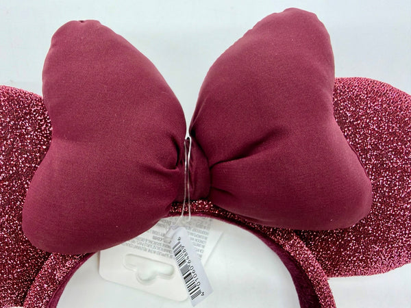Disney Parks Burgundy Sparkly Minnie Mouse Ears Headband NWT 2026 Dark Cherry1