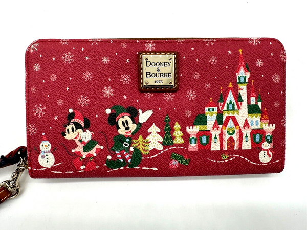 Disney Dooney and & Bourke Family Christmas Wallet Wristlet 2024 Mickey Minnie