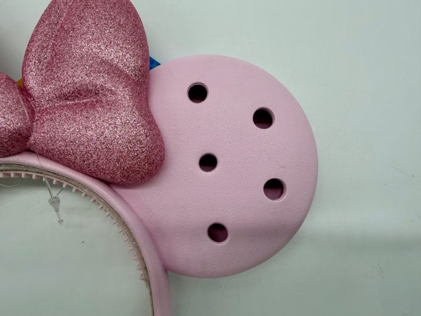 Disney Parks Crocs Pink Minnie Mouse Ear Ears Glitter Bow Headband 2026 NWT3