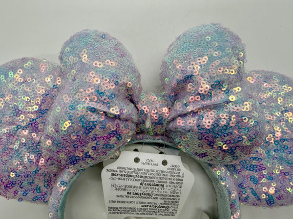 Disney Parks Sequin Iridescent Purple Cotton Candy Minnie Mouse Ears Headband1