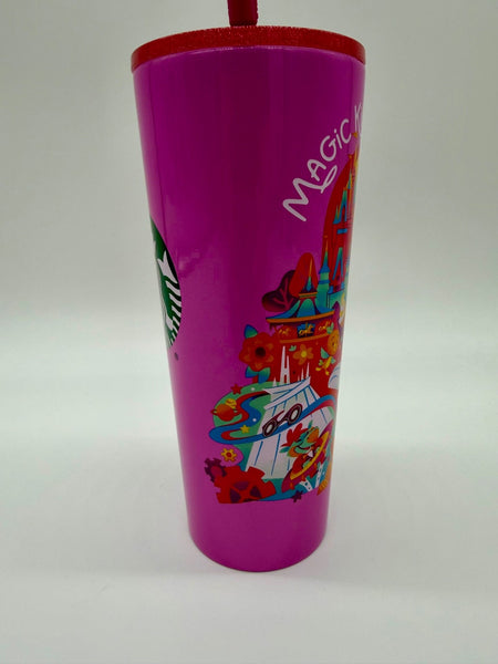 Disney Parks Starbucks Magic Kingdom Carousel Horse Straw Topper Tumbler 20264