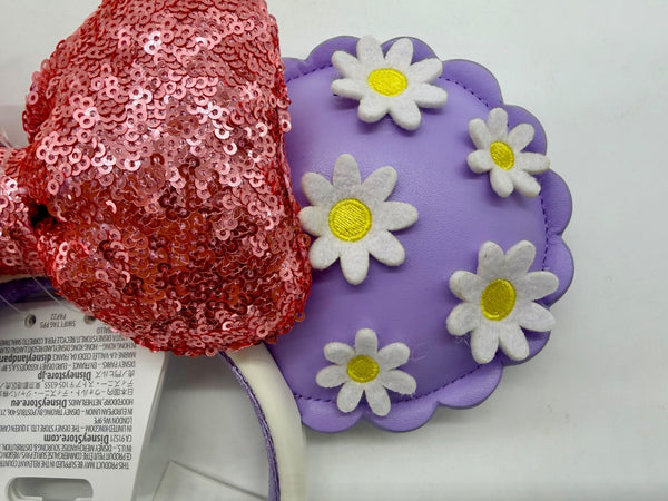Disney Parks Daisy Duck Purple Flowers Bow Minnie Mouse Ears Headband 2026 NWT3