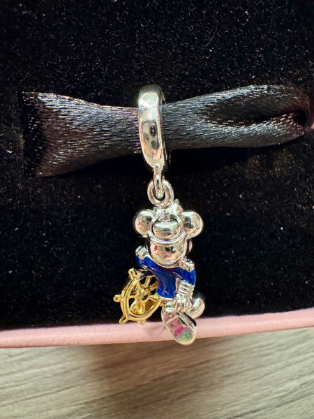 Disney Cruise Line Pandora Captain Mickey Dangle Charm 2026 DCL