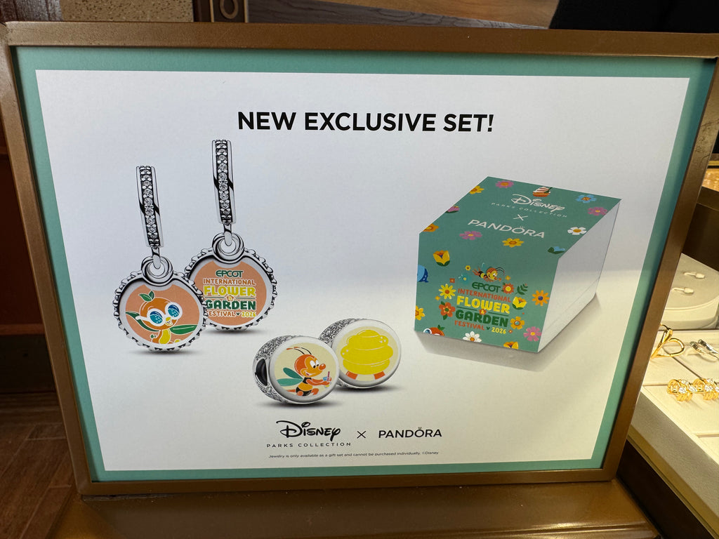 Disney Parks Pandora Flower Garden Festival 2 Charm Set Orange Bird Spike the Bee 2026 EPCOT