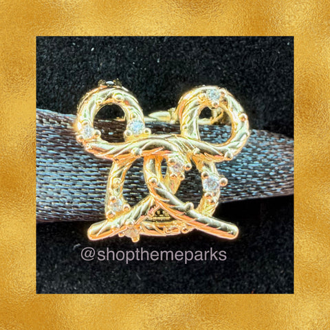 Disney Parks Pandora Mickey Mouse Pretzel Gold Charm 2026 Park Exclusive