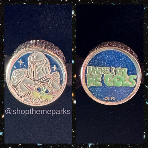 Disney Parks Pandora Star Wars Mandalorian Button Charm Double Sided Exclusive May the 4th 2026