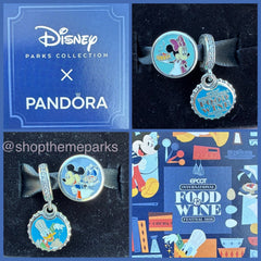 Disney Parks Pandora Epcot Food & Wine Festival Charm Set Donald Mickey Minnie 2026 2 charm Set