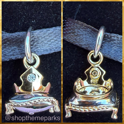 Disney Parks Pandora Aurora Crown Dangle Charm 2026 Exclusive Premium Princess Collection