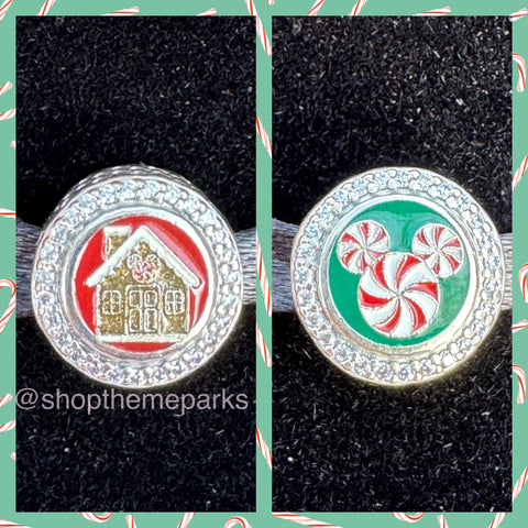 Disney Parks Pandora Gingerbread Mickey Peppermint Holiday 2025 Exclusive