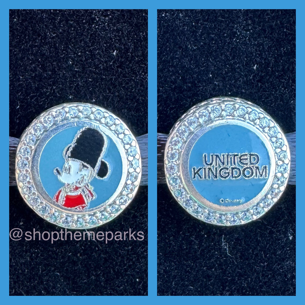 Disney Parks Pandora EPCOT UK United Kingdom World Showcase Mickey Mouse Button Charm Park Exclusive