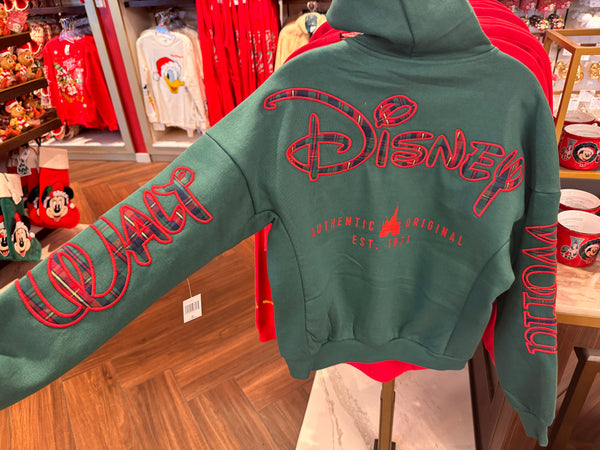Disney Parks Holiday Plaid Zip Hoodie 2025 NWT Walt Disney World ADULT