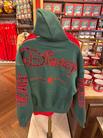 Disney Parks Holiday Plaid Zip Hoodie 2025 NWT Walt Disney World ADULT