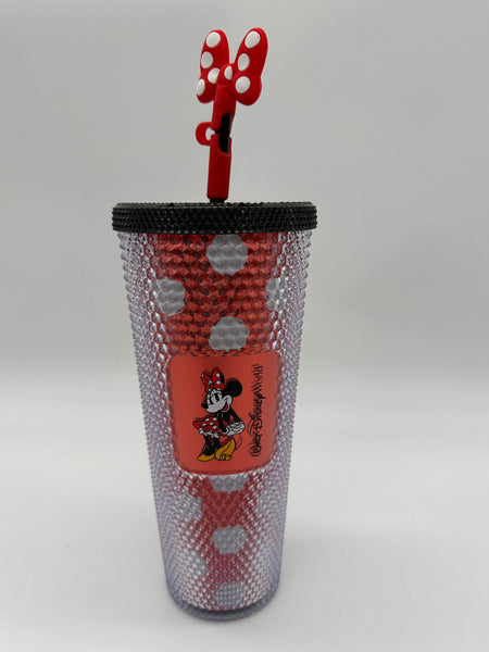 Disney Parks Starbucks WDW Minnie Mouse Polka Dot Geometric Tumbler Studded Cup