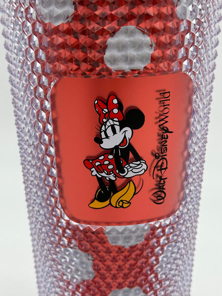 Disney Parks Starbucks WDW Minnie Mouse Polka Dot Geometric Tumbler Studded Cup