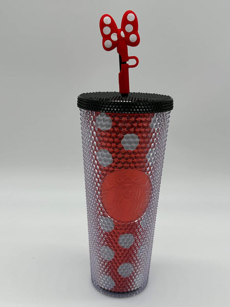 Disney Parks Starbucks WDW Minnie Mouse Polka Dot Geometric Tumbler Studded Cup