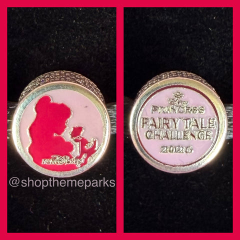 Disney Parks Pandora RunDisney Belle Fairytale Challenge Button Charm 2026 19.3 Princess Half Marathon