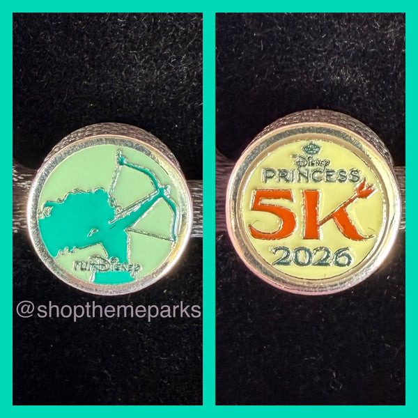 Disney Parks Pandora RunDisney Merida Princess Half Marathon 5K Charm Button 2026 Brave