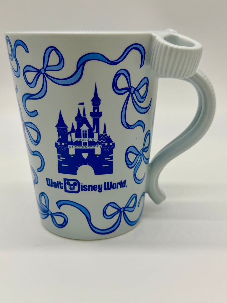 Disney Parks Starbucks WDW BLUE Bow Ribbons Castle Coffee Mug Cup