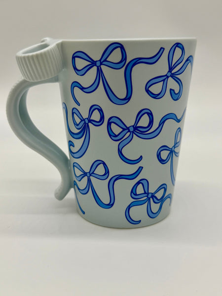 Disney Parks Starbucks WDW BLUE Bow Ribbons Castle Coffee Mug Cup