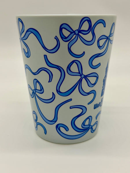Disney Parks Starbucks WDW BLUE Bow Ribbons Castle Coffee Mug Cup
