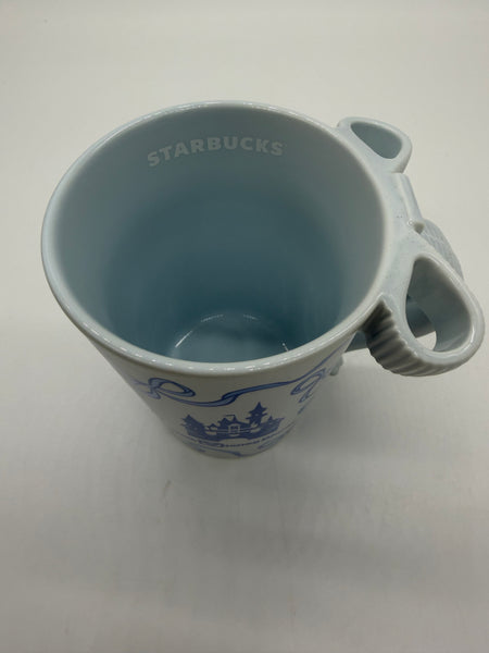 Disney Parks Starbucks WDW BLUE Bow Ribbons Castle Coffee Mug Cup