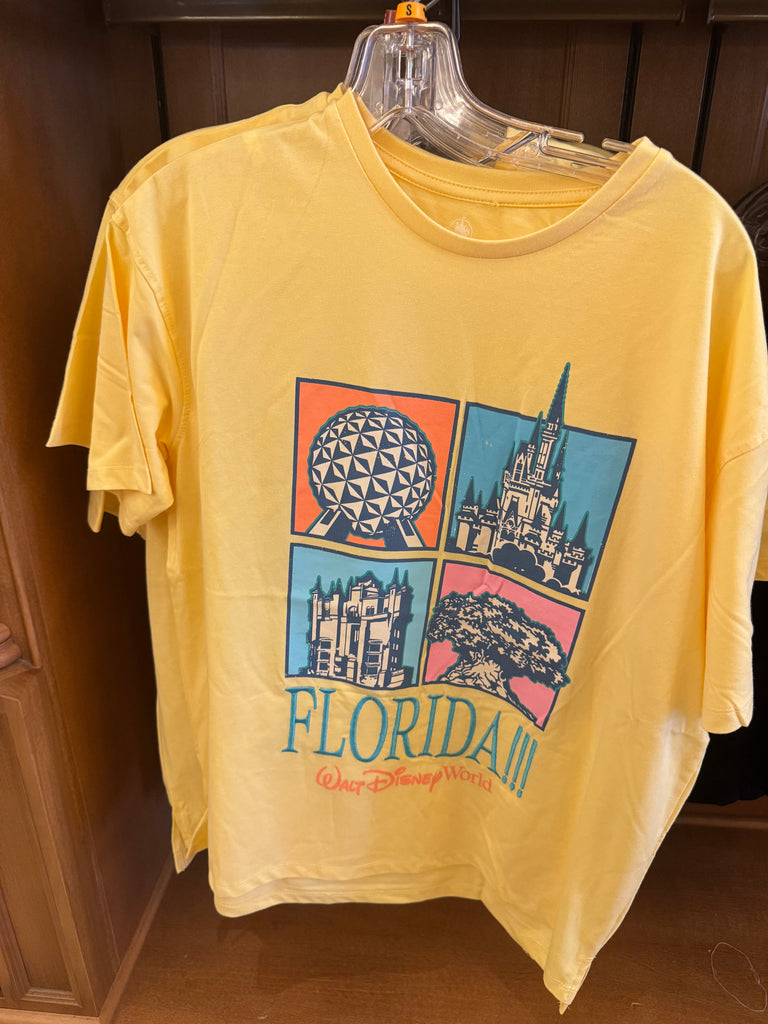 Disney Parks WDW Florida!!! Eras Style Four Parks Yellow T Shirt NWT 2026