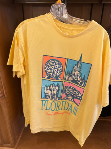 Disney Parks WDW Florida!!! Eras Style Four Parks Yellow T Shirt NWT 2026