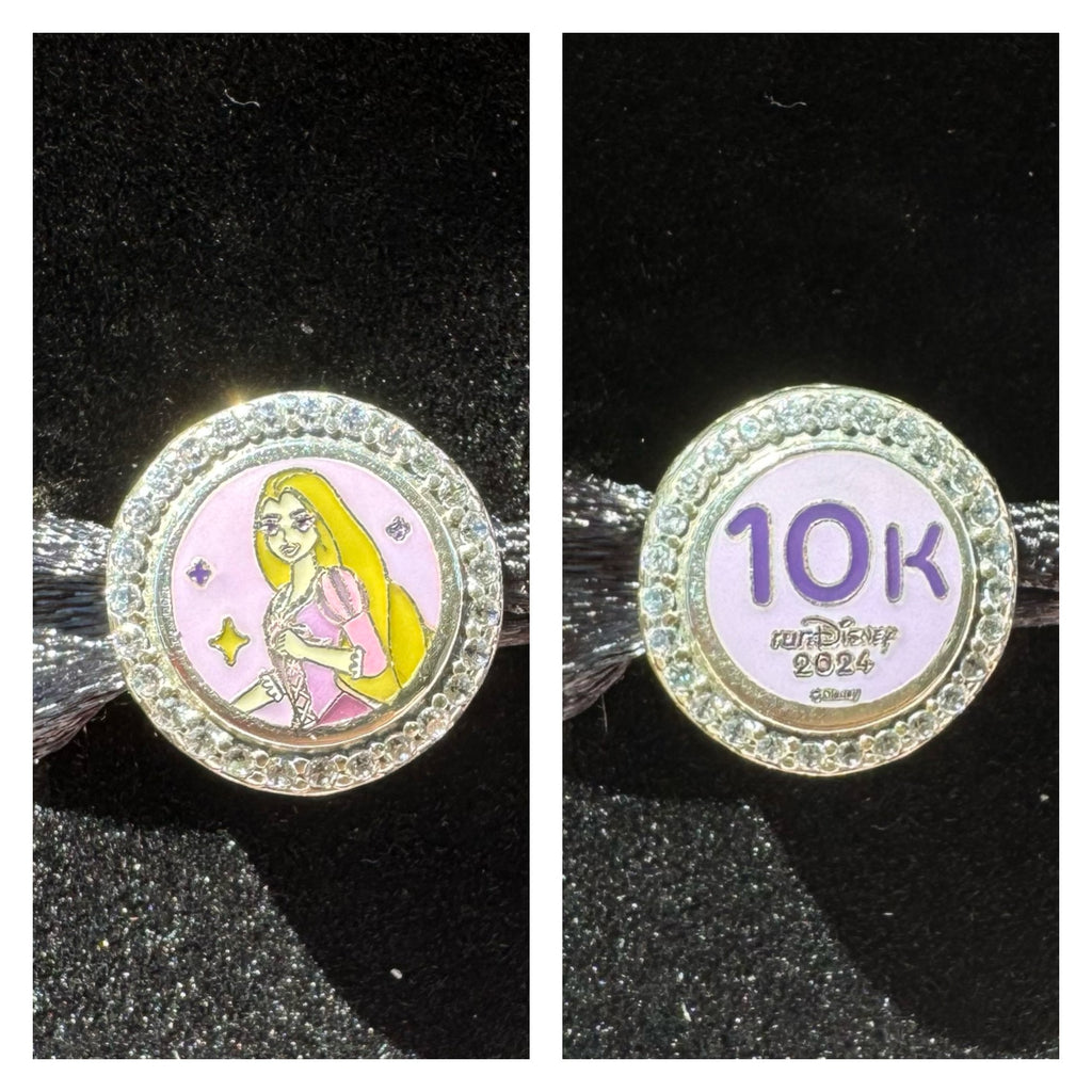 Disney Parks Pandora RunDisney Rapunzel Princess Half Marathon 10K Bead Charm 2024