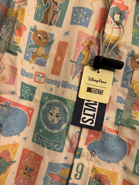 Disney Parks X RSVLTS Magic Kingdom Icon Characters Button Up Shirt 2026